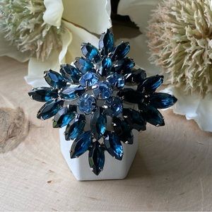 Vintage- Juliana- Dramatic Maltese Cross of Montana Blue & Light Sapphire